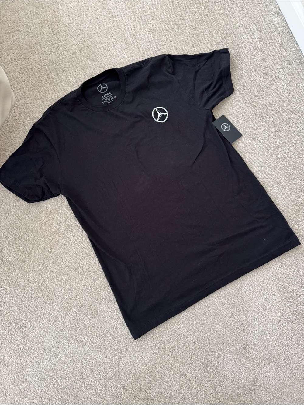 Mercedes-Benz Men's Black Logo Short Sleeve T-Shirt